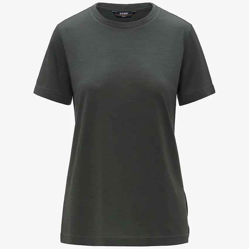 Maglione unisex in misto lana merino verde scuro con collo a coste