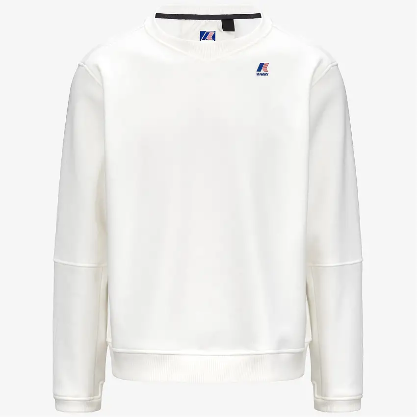 Maglione unisex in pile di cotone spazzolato bianco per attività all'aperto