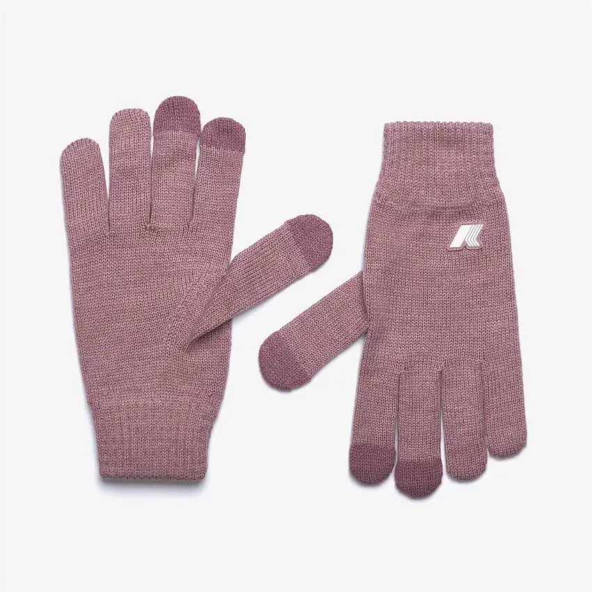 Guanti invernali unisex in lana marrone con polsini a coste