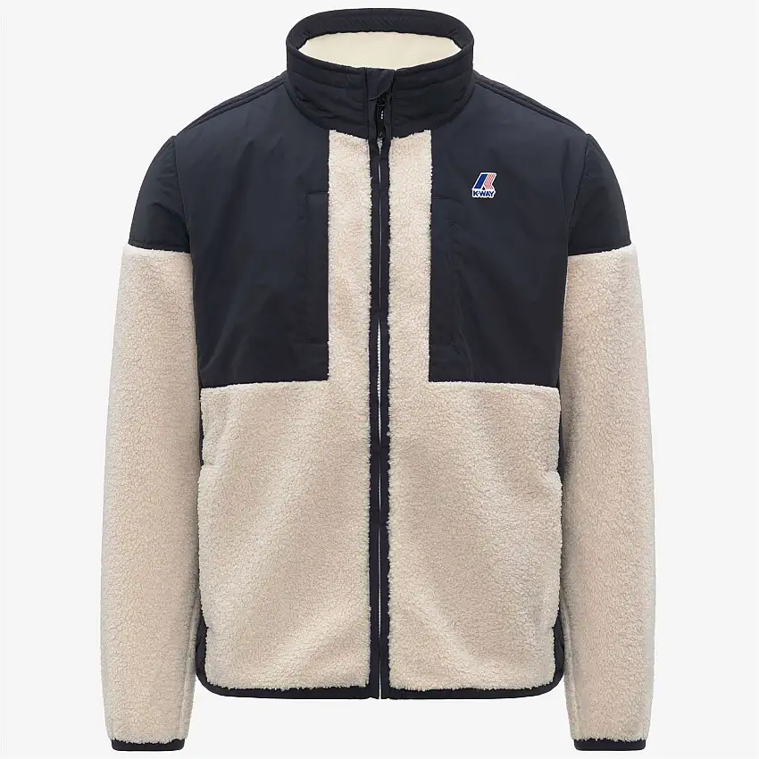 Giacca in pile unisex blu con inserti impermeabili e isolamento