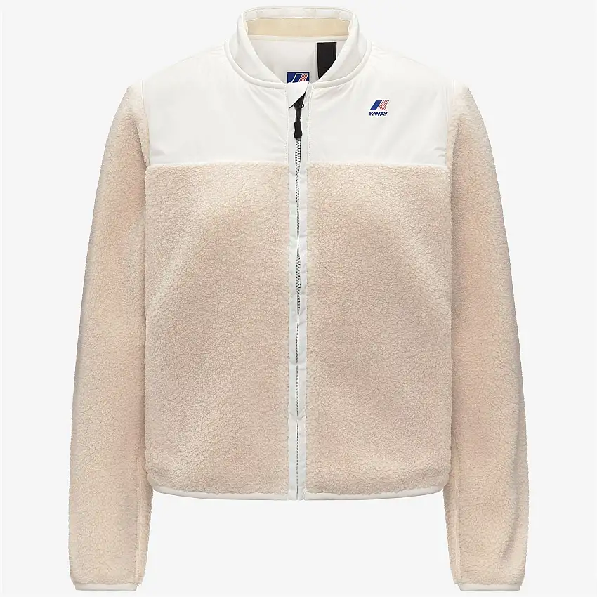 Giacca in pile Sherpa bianca da donna con isolamento PrimaLoft