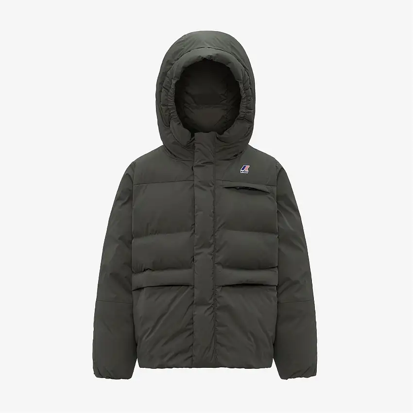 Giacca impermeabile calda unisex per bambini, verde nerastra