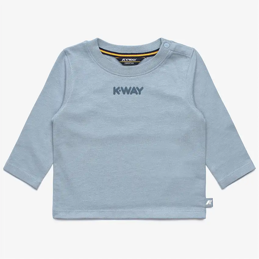 T-shirt unisex blu in cotone per bambini con scritte