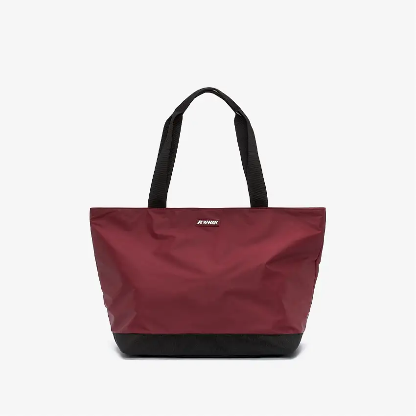 Borsa tote impermeabile unisex rossa con tasca interna e portachiavi