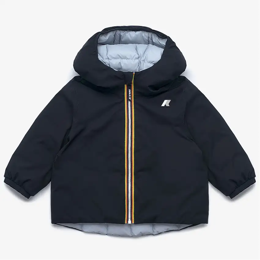 Giacca invernale corta reversibile unisex blu per bambini