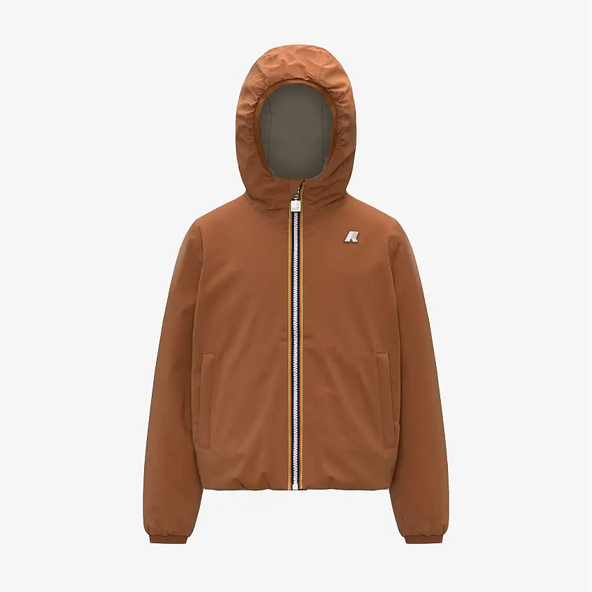 Giacca corta isolante reversibile arancione per ragazzo