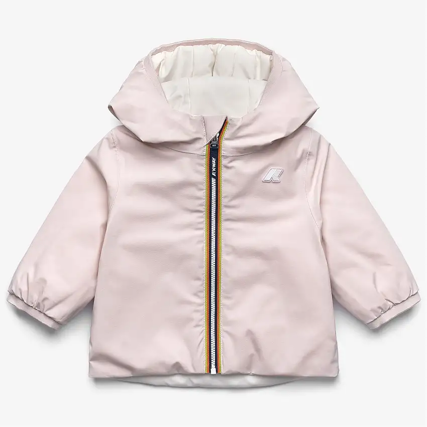 Giacca impermeabile reversibile unisex grigia per bambini con imbottitura