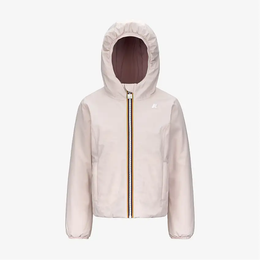 Giacca calda reversibile rosa per bambine con tasche