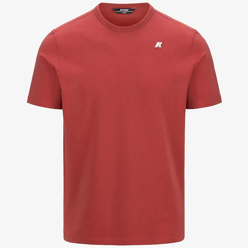 T-Shirt Leggera Stretch Uomo Rosso Marrone per Uso Cittadino