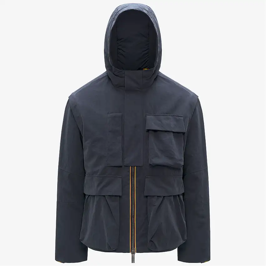 Giacca parka corta da uomo blu con imbottitura PrimaLoft®