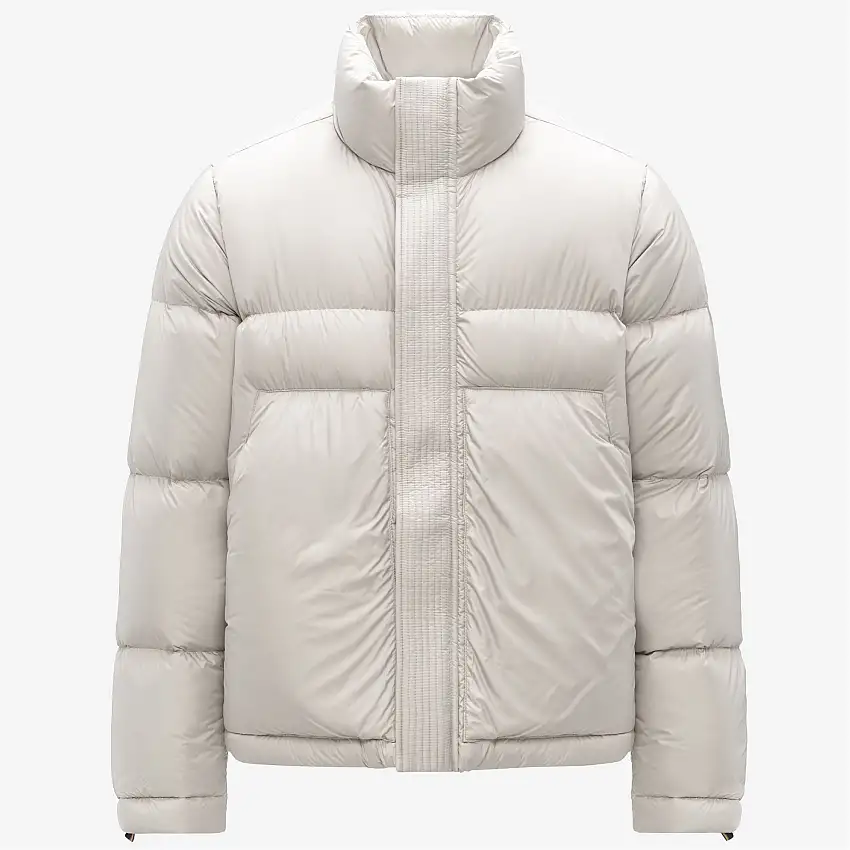 Piumino corto bianco da uomo con isolamento in piumino naturale