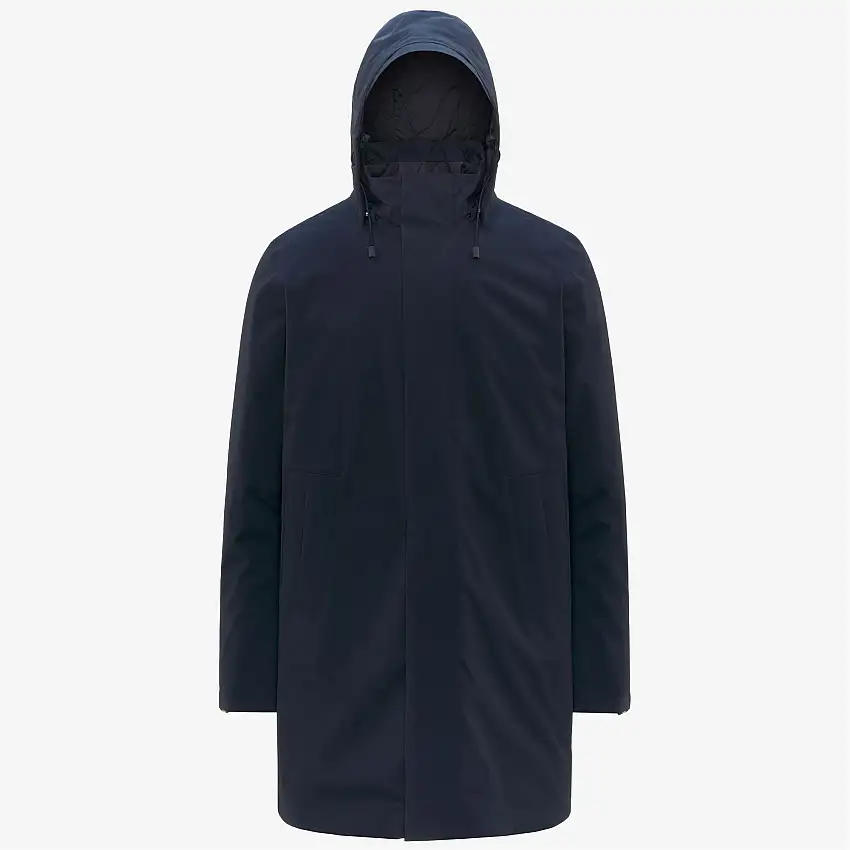 Giacca invernale imbottita da uomo blu scuro, lunghezza 3/4