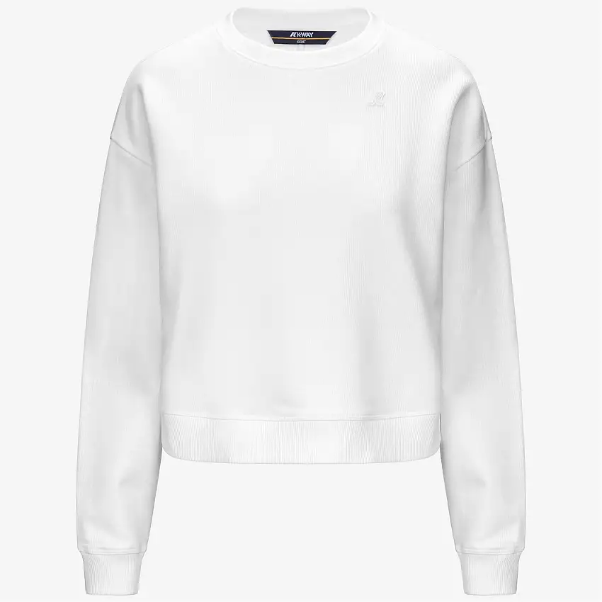 Pullover in Fleece Grigio Bianco Donna per Abbigliamento Athleisure