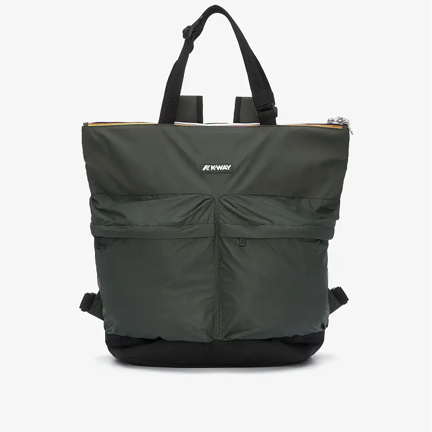 Borsa per la spesa unisex impermeabile verde nerastra con spallacci regolabili