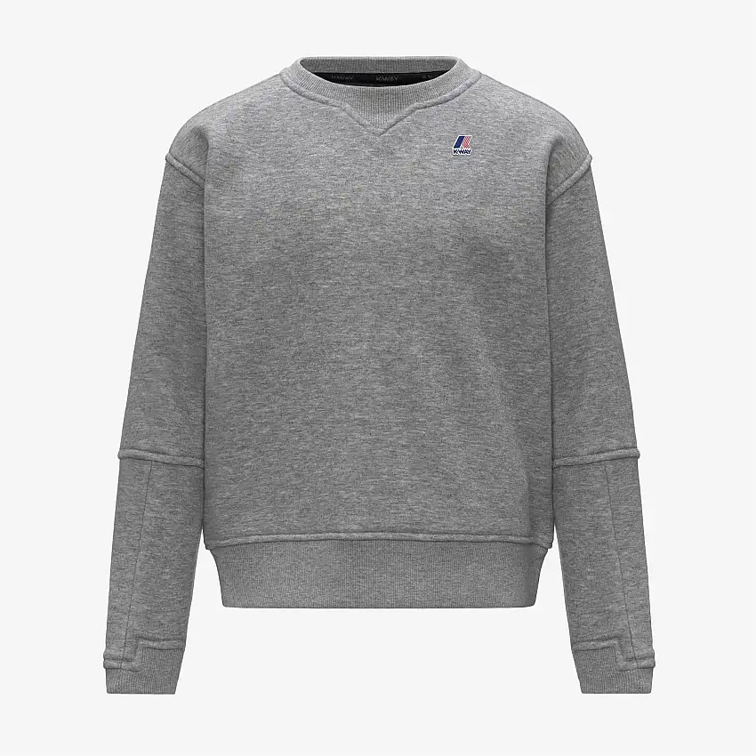 Felpa girocollo in pile unisex grigia per bambini