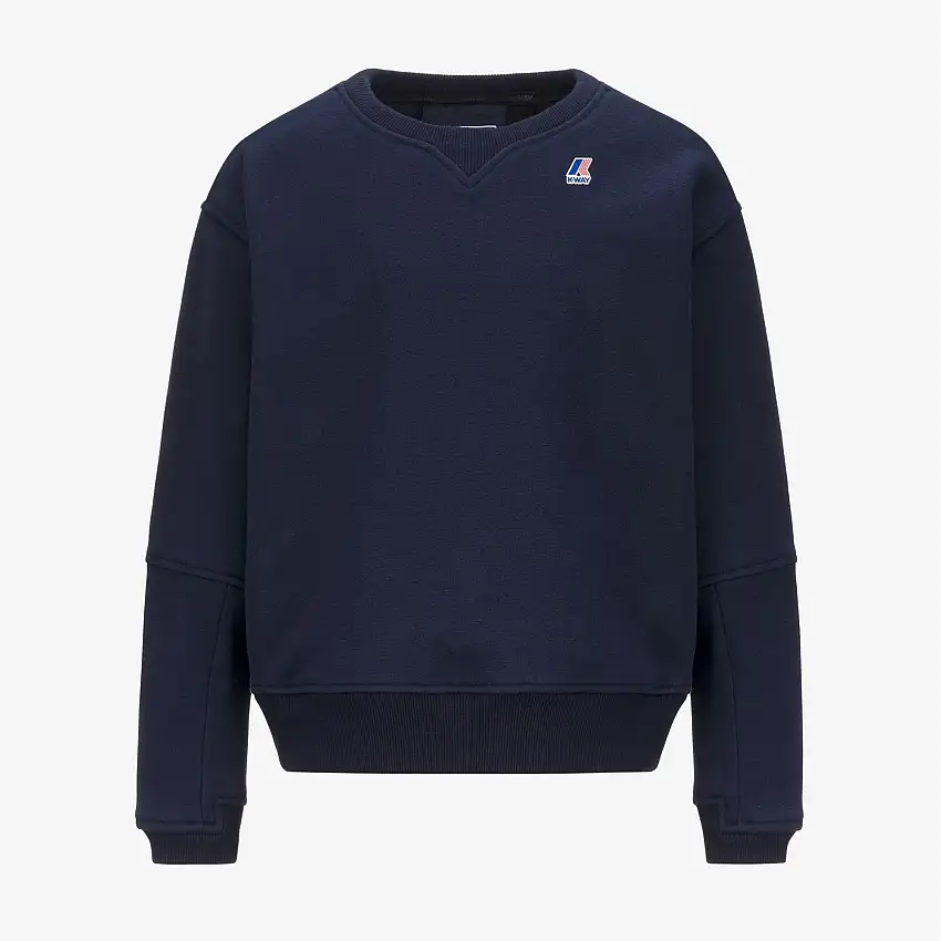 Maglione unisex blu in pile di cotone spazzolato per bambini