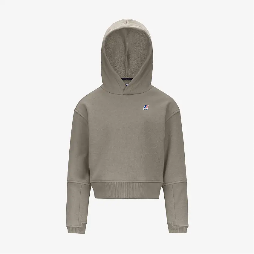 Felpa con cappuccio in pile verde per attività all'aperto da bambina