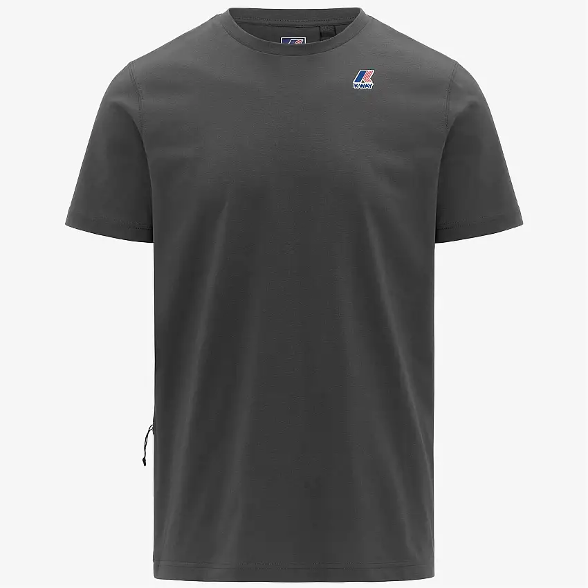 T-shirt unisex grigia in cotone ripiegabile per attività all'aperto