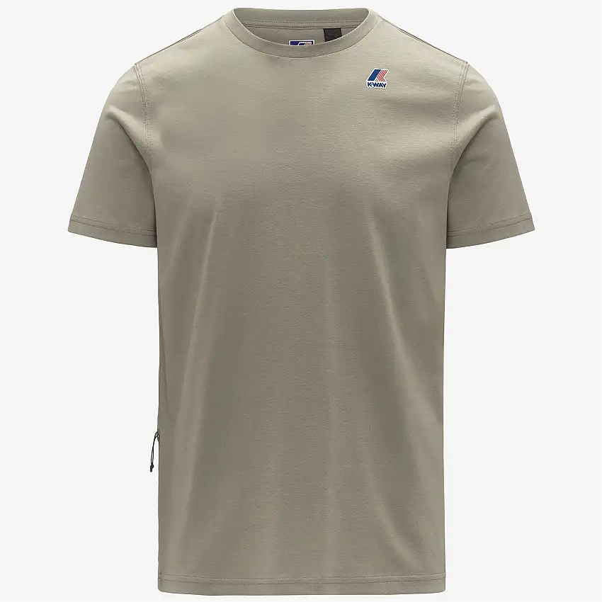 T-shirt unisex verde ripiegabile da esterno con logo