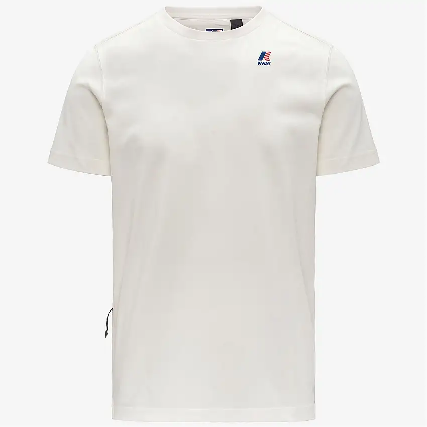 T-shirt bianca unisex in cotone ripiegabile per attività all'aperto