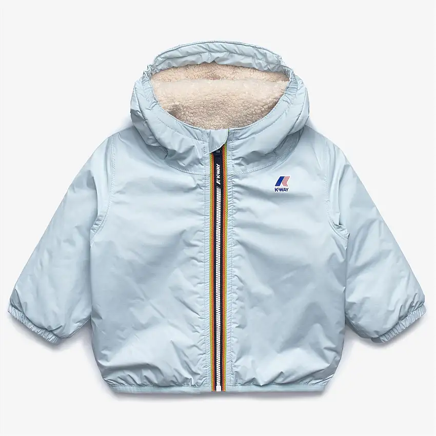 Giacca invernale impermeabile unisex blu per bambini con fodera in peluche