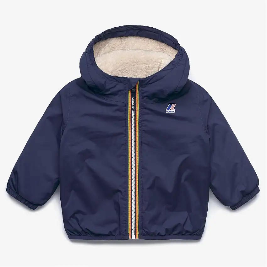 Giacca invernale impermeabile unisex per bambini, blu intenso, con imbottitura