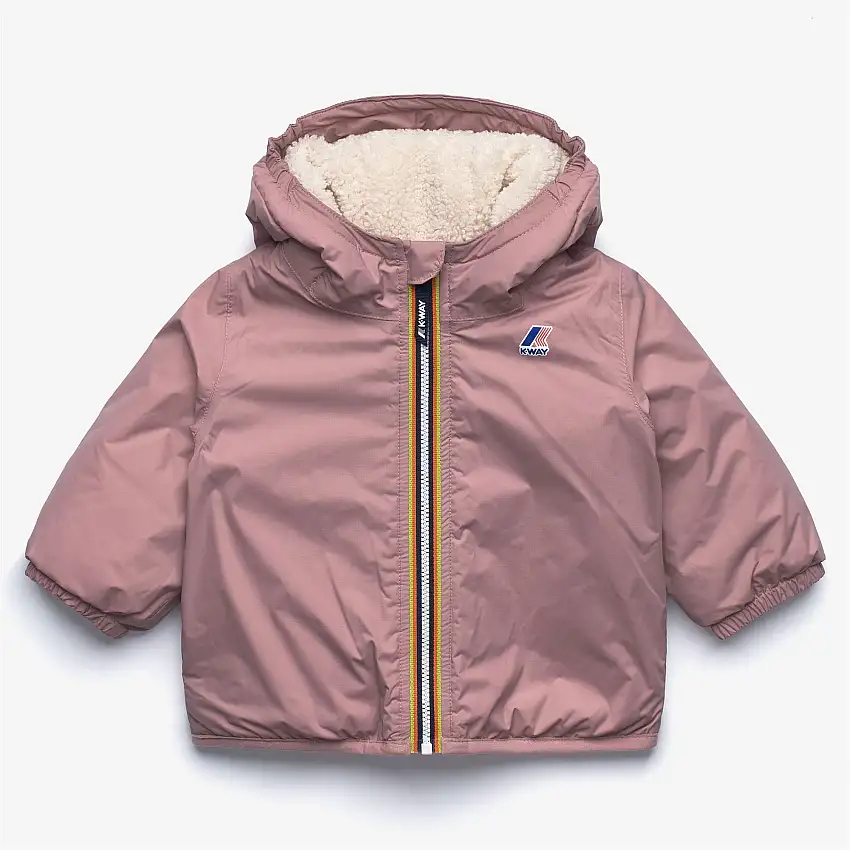 Giacca invernale unisex rosa per bambini con imbottitura sintetica