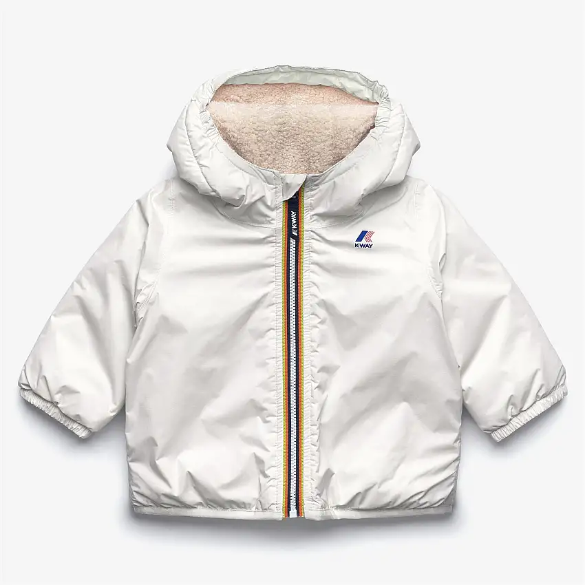 Giacca invernale impermeabile unisex bianca per bambini con imbottitura sintetica