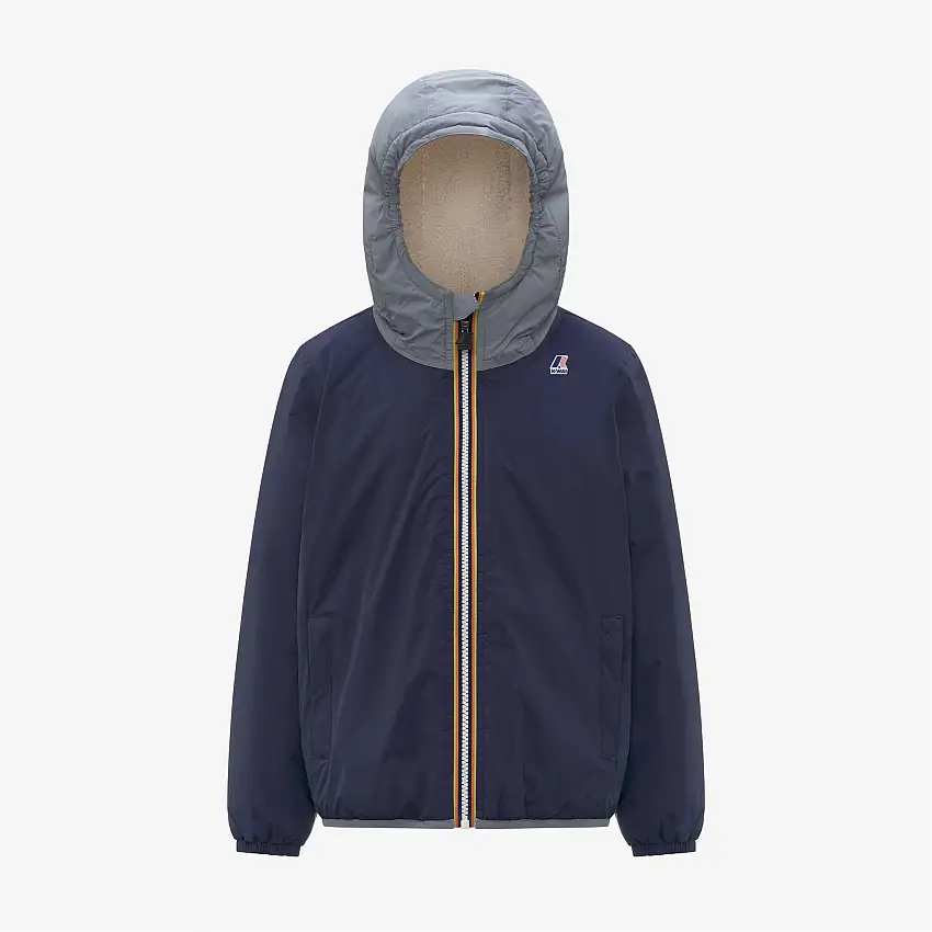 Giacca impermeabile unisex per bambini, di mezza stagione, colore grigio blu