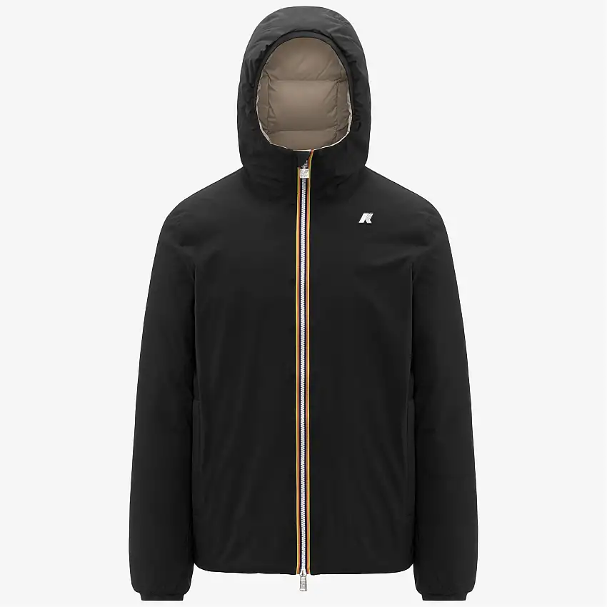 Giacca termica reversibile da uomo nera con isolamento in piuma