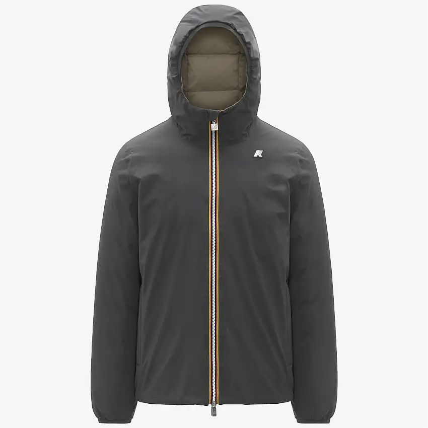 Giacca corta imbottita reversibile da uomo grigia