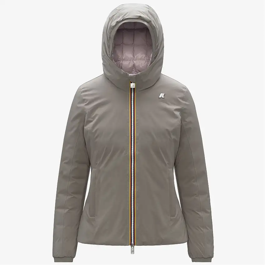 Giacca corta isolante reversibile da donna verde