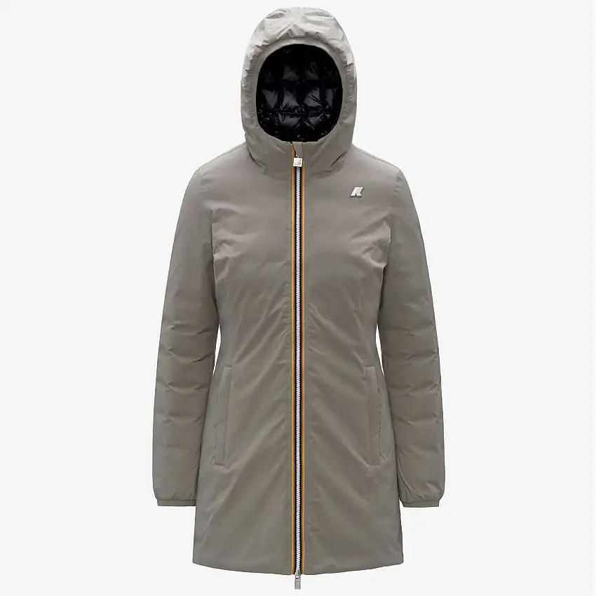 Piumino reversibile verde da donna, lunghezza 3/4