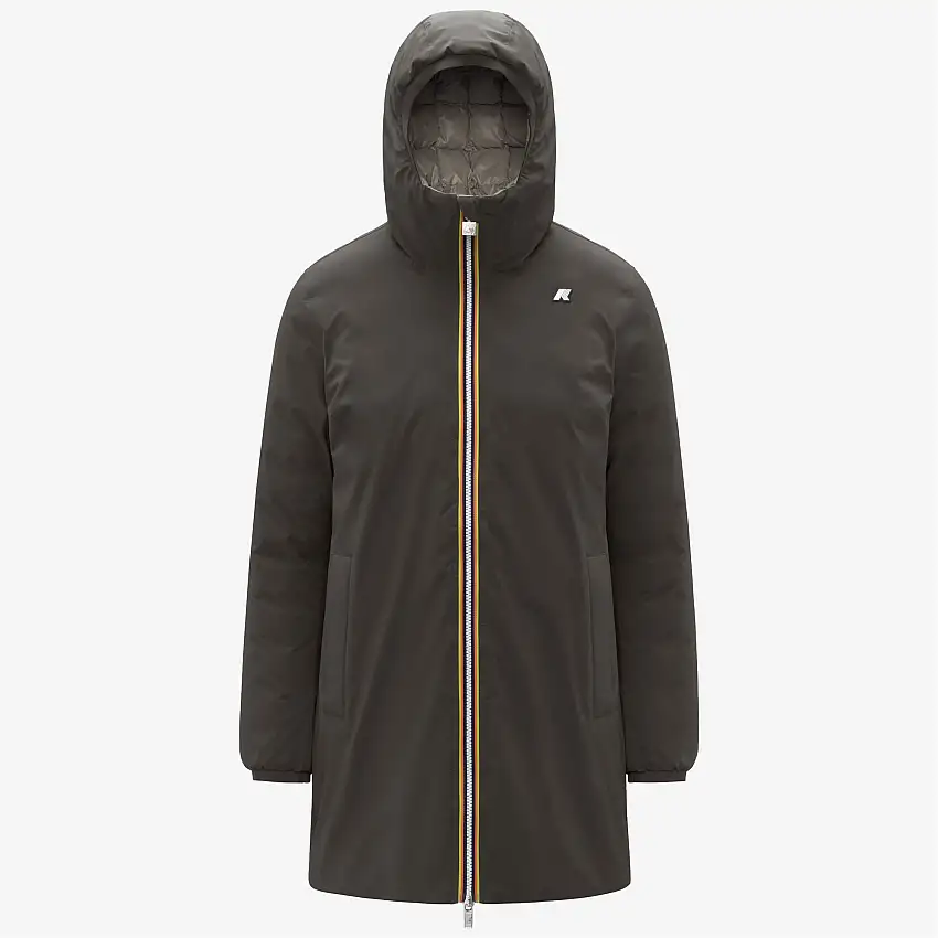 Giacca reversibile isolante da donna nera oliva