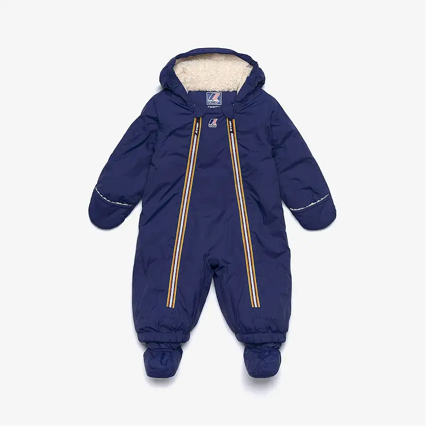 Tuta impermeabile blu intenso per bambini con imbottitura e cappuccio