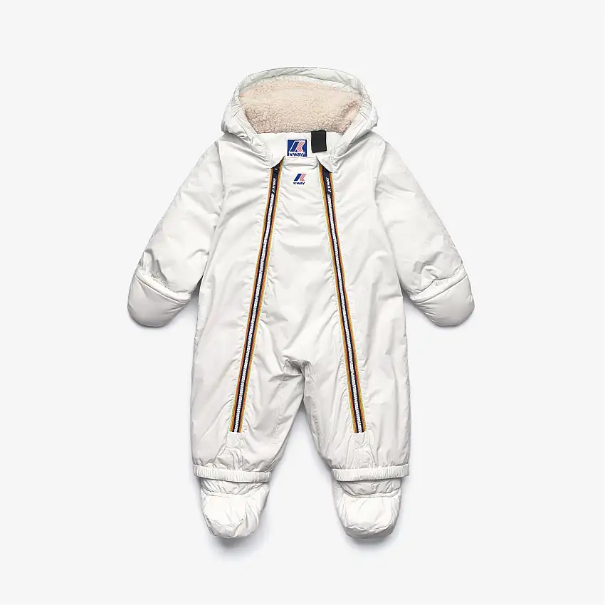 Tuta da ginnastica unisex bianca isolata con fodera in sherpa per bambini