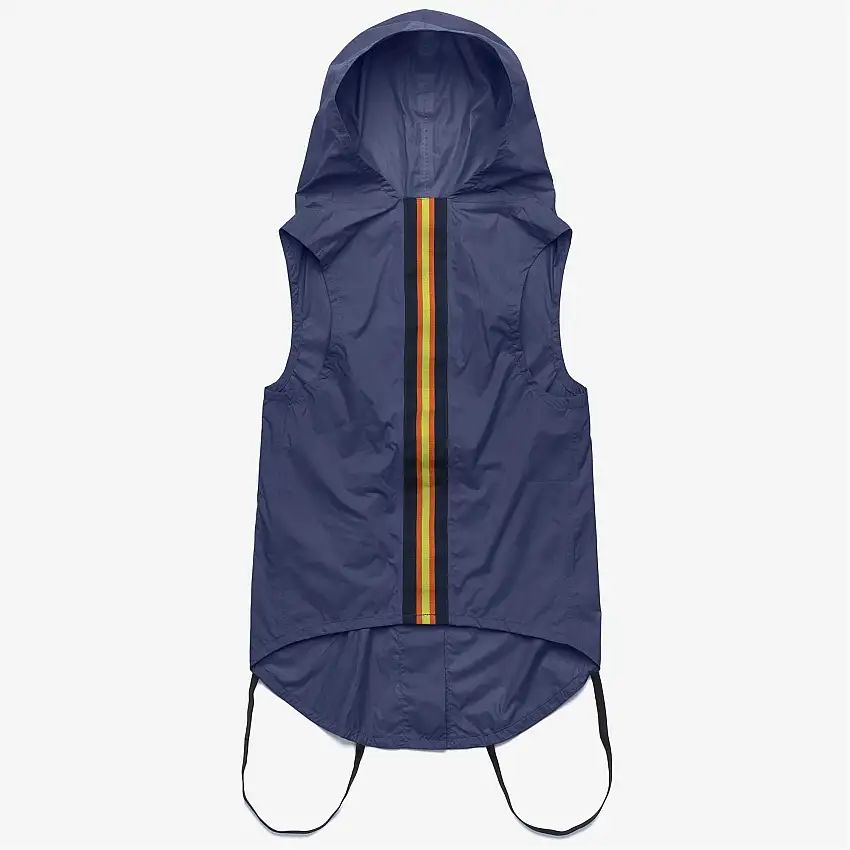 Cappotto unisex per cani blu scuro con cappuccio e design ripiegabile