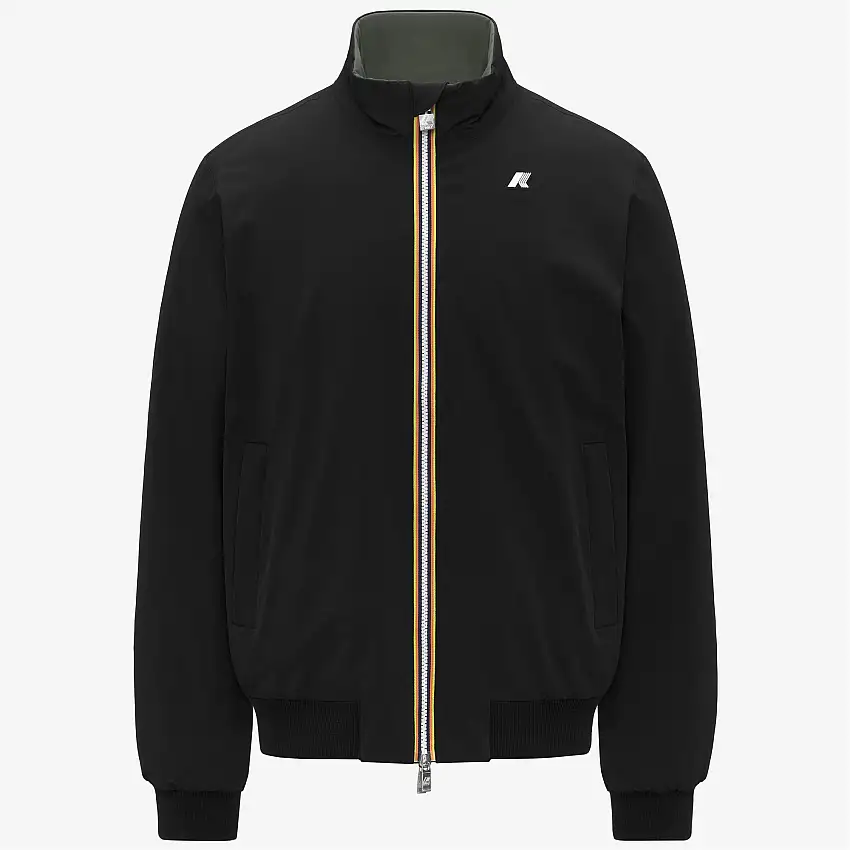 Giacca corta reversibile nera da uomo con isolamento