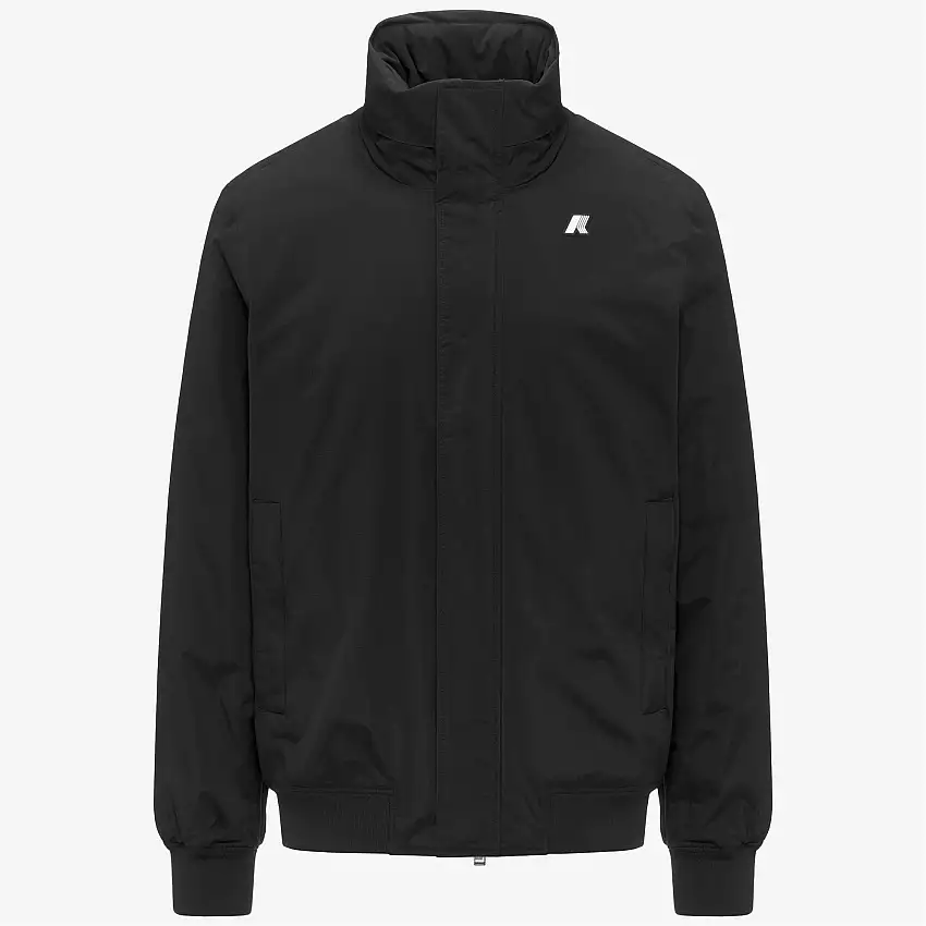 Giacca corta casual da uomo nera con cappuccio