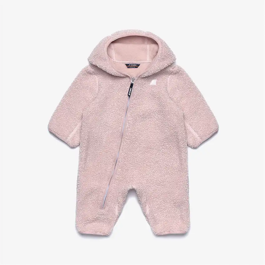 Tuta in pile polare grigia unisex per bambini con cappuccio
