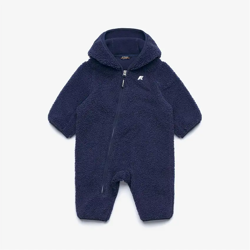 Tutina in pile caldo unisex blu scuro per bambini