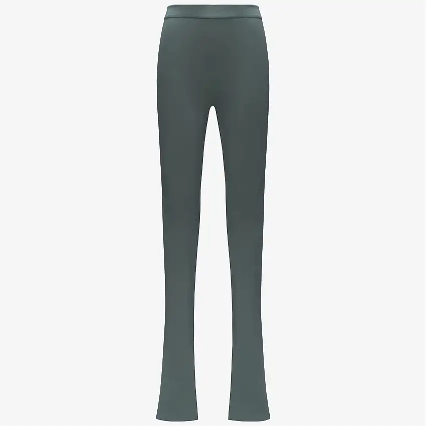 Pantaloni sportivi scolpiti da donna grigio-verde con orlo svasato