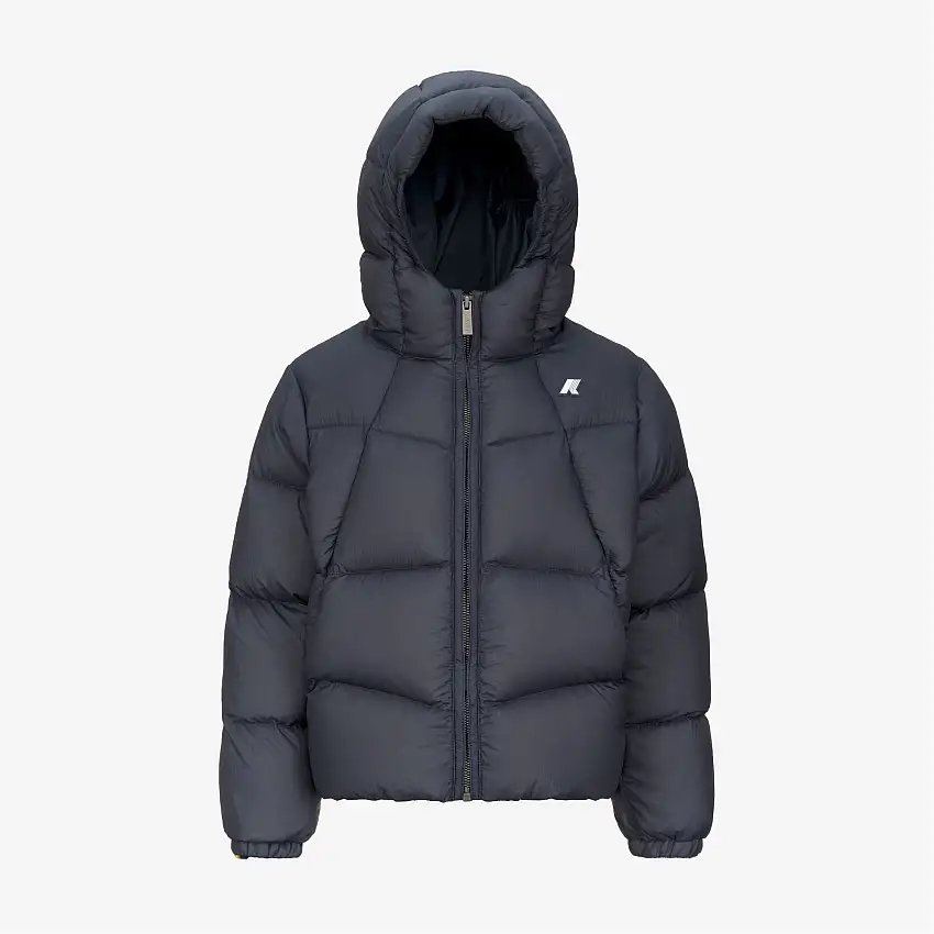 Piumino termico blu da bambino con isolamento in piuma