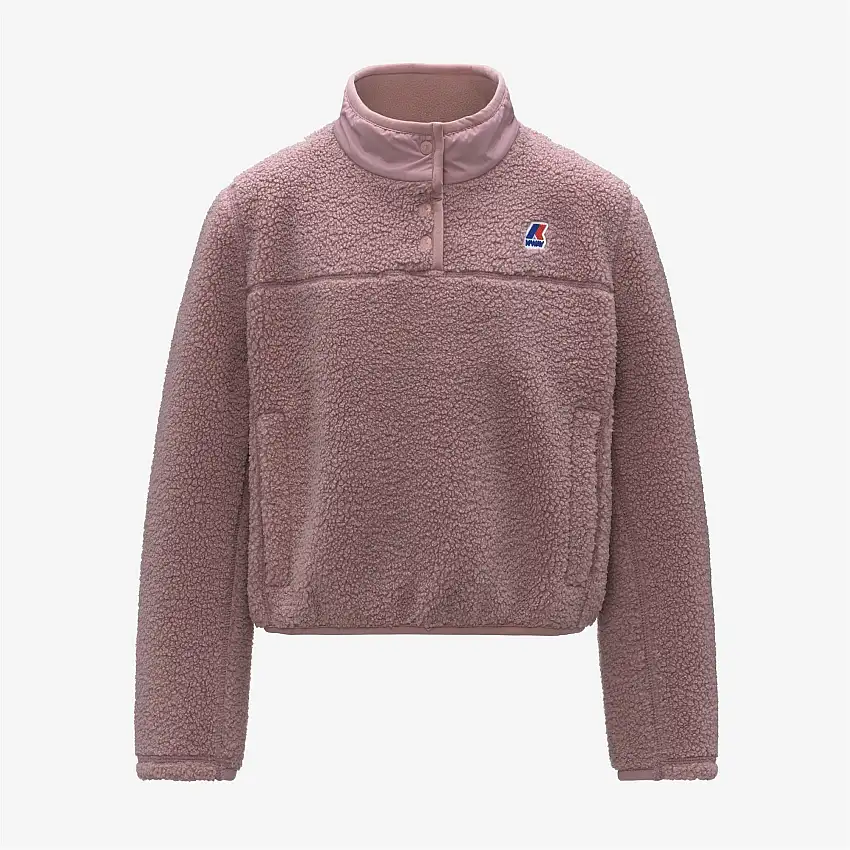 Maglione in pile rosa marrone per ragazze per attività all'aperto