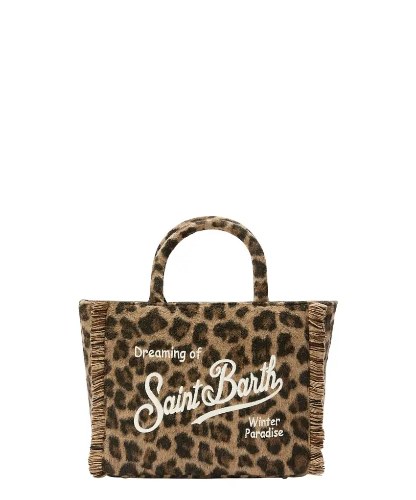 Colette Felt borsa in misto lana leopardata con tracolla removibile