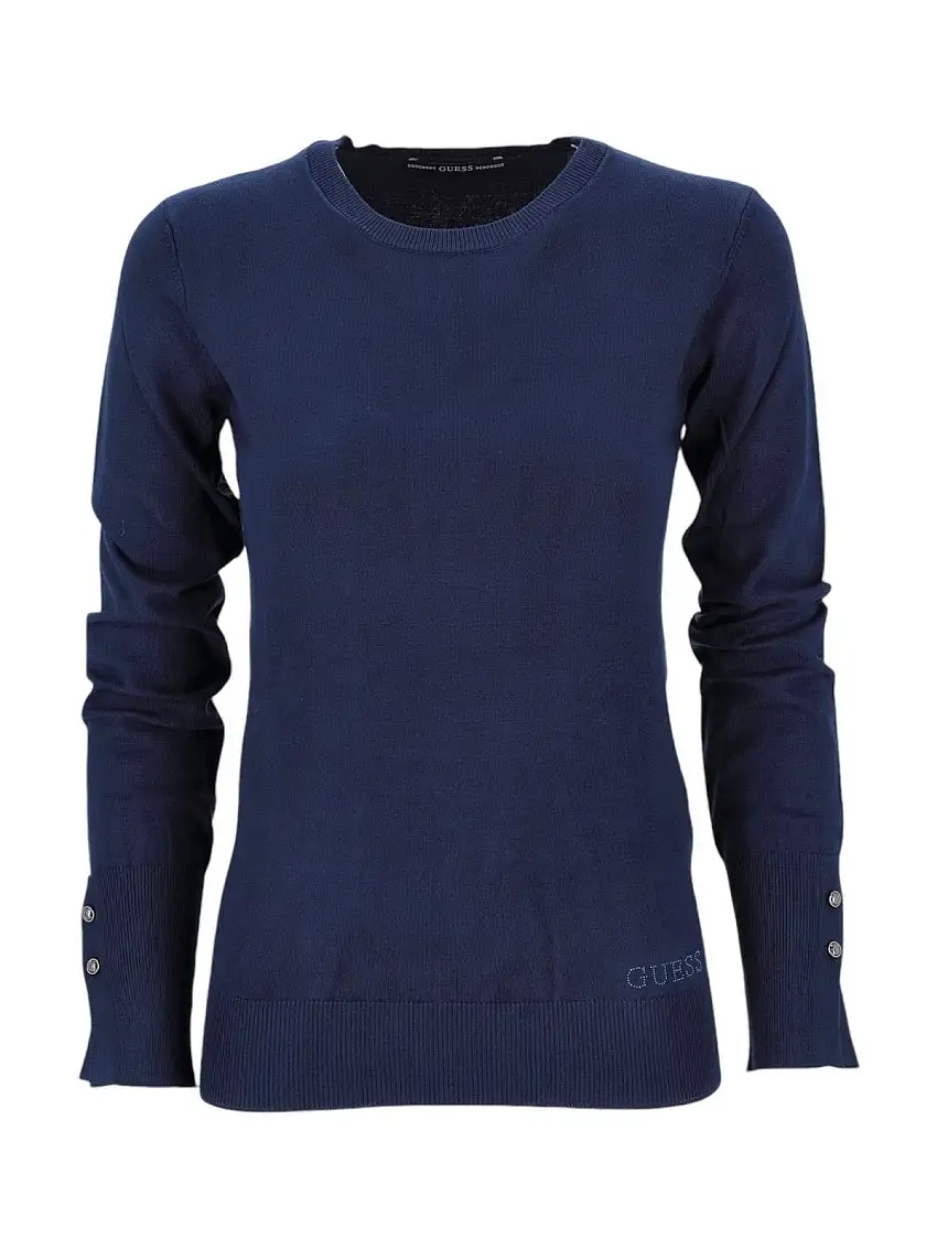 GUESS Women's Sweater ELINOR RN LS SWTR W2YR30 Z2V62 G7JX Blue