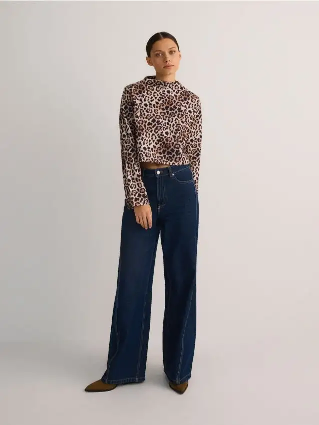 Blusa con motivo leopardato Colore multicolore