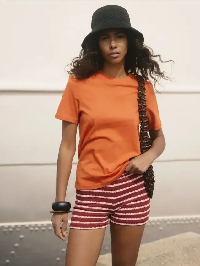 Pantaloncini in maglia con viscosa Colore multicolore