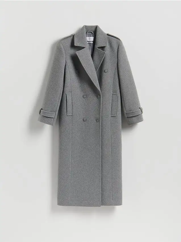 Cappotto doppiopetto in misto lana Colore grigio medio