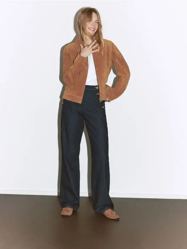 Giacca in pelle Colore ambra